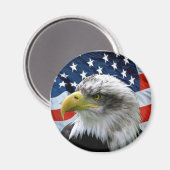 Aimant Drapeau américain d'aigle (Recto/Verso)