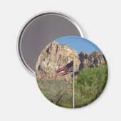 Aimant Drapeau américain dans le Parc national de Sion II (Recto/Verso)