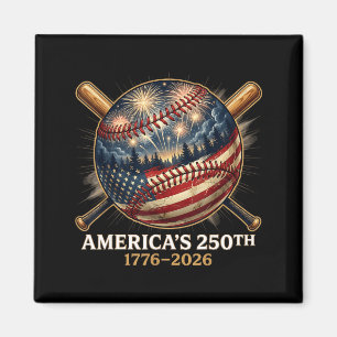 Aimant Drapeau américain de baseball 250e patriotique amé
