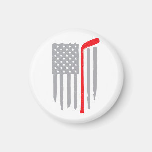 Aimant Drapeau américain de hockey