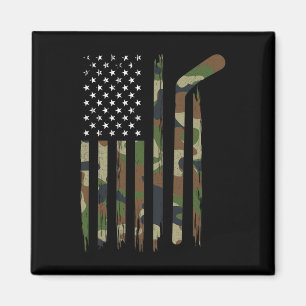 Aimant Drapeau américain de hockey Camo US Patriotique de