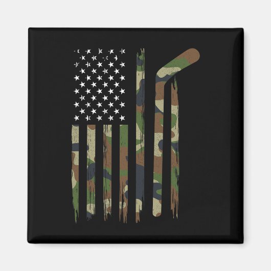 Aimant Drapeau américain de hockey Camo US Patriotique de (Devant)
