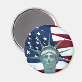 Aimant Drapeau américain de la Statue de la Liberté (Recto/Verso)
