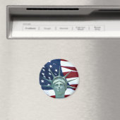 Aimant Drapeau américain de la Statue de la Liberté (In Situ (Lave-vaisselle))