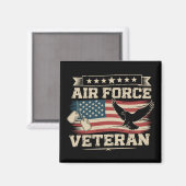 Aimant Drapeau américain de l'US Air Force vétéran (Recto/Verso)