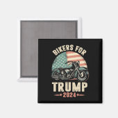 Aimant Drapeau américain de moto pour Trump 2024 (Recto/Verso)