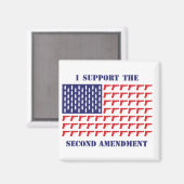 Aimant Drapeau américain des armes à feu-Pistol—2e-Amende (Recto/Verso)