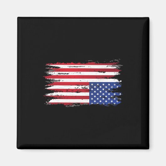 Aimant Drapeau Américain Distress À L'Encontre Du Patriot (Devant)