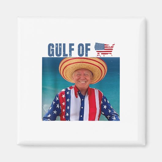 Aimant Drapeau Américain Drôle Du Golfe Des États-Unis (Devant)