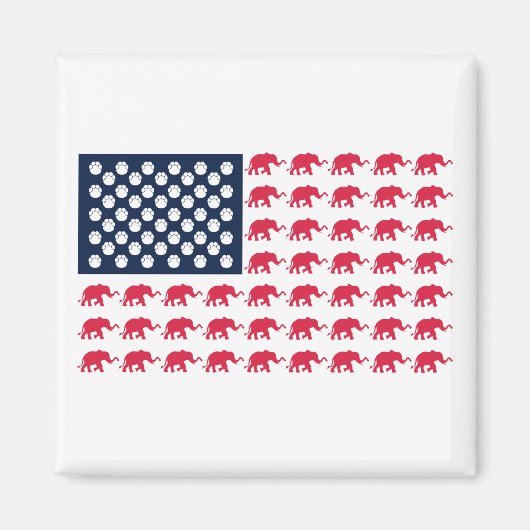 Aimant Drapeau américain éléphant (Devant)