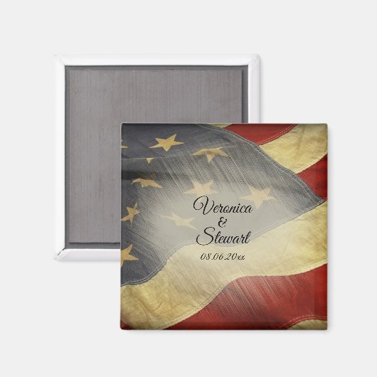 Aimant Drapeau américain en détresse (Recto/Verso)