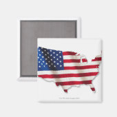 Aimant Drapeau américain en forme des États-Unis (Recto/Verso)