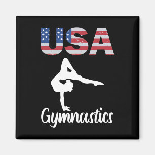 Aimant Drapeau Américain Gymnastique Tee Gymnaste 4e De J