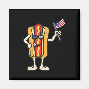 Aimant Drapeau américain Hot Dog 4 juillet BBQ patriotiqu