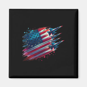Aimant Drapeau américain Jets volants Usa Patriotique 4 j
