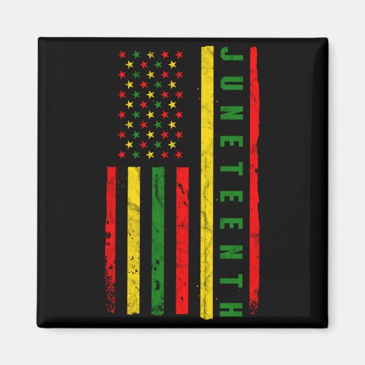Aimant Drapeau américain Juneteenth émancipation mélanine (Devant)