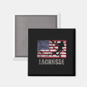 Aimant Drapeau américain Lacrosse Drapeau américain Drape (Recto/Verso)
