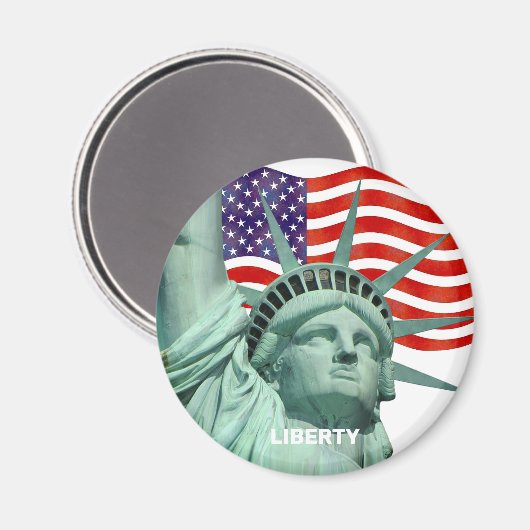 Aimant Drapeau américain Lady Liberty (Recto/Verso)