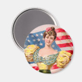 Aimant Drapeau américain Lady Liberty Independence (Recto/Verso)