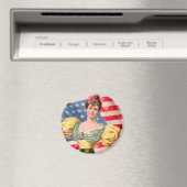 Aimant Drapeau américain Lady Liberty Independence (In Situ (Lave-vaisselle))