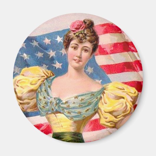 Aimant Drapeau américain Lady Liberty Independence (Devant)