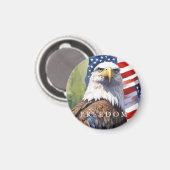 Aimant Drapeau américain Liberté Aigle Motivationnel Insp (Recto/Verso)