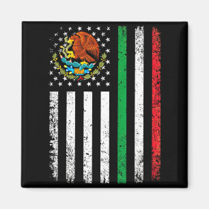 Aimant Drapeau américain mexicain racines mexicaines mexi