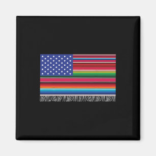 Aimant Drapeau Américain Mexicain Serape Cinco De Mayo Po