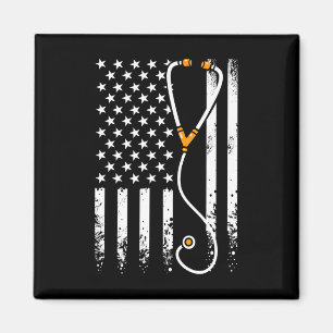 Aimant Drapeau américain Patriotic Nurse Day Semaine 4