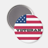 Aimant Drapeau américain Patriotic Veteran USA (Recto/Verso)