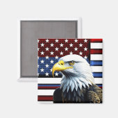 Aimant Drapeau américain patriotique (Recto/Verso)