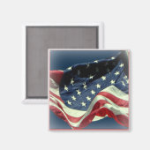Aimant Drapeau américain patriotique (Recto/Verso)