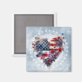 Aimant Drapeau américain patriotique fête de l'indépendan (Recto/Verso)