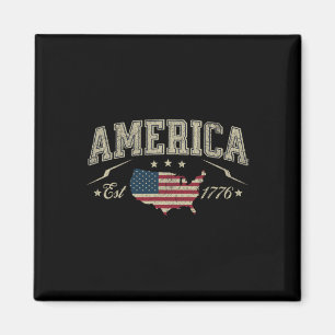 Aimant Drapeau américain patriotique Usa Est 1776 4 juill
