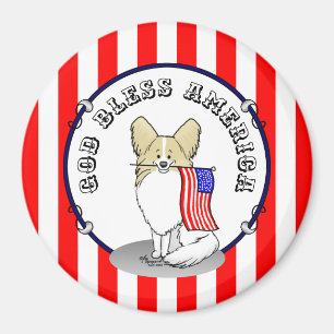 Aimant Drapeau américain patriotique USA Papillon (citron