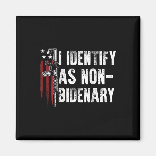 Aimant Drapeau américain que j'identifie comme non-bidena (Devant)