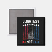 Aimant Drapeau américain rouge blanc bleu de jets de comb (Recto/Verso)