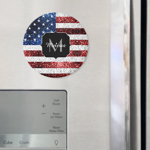 Aimant Drapeau américain rouge blanc brillant parties sci