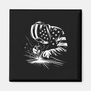 Aimant Drapeau Américain Soudeur Patriotique