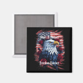 Aimant Drapeau américain Stars Stripes Freedom Forever Ea (Recto/Verso)