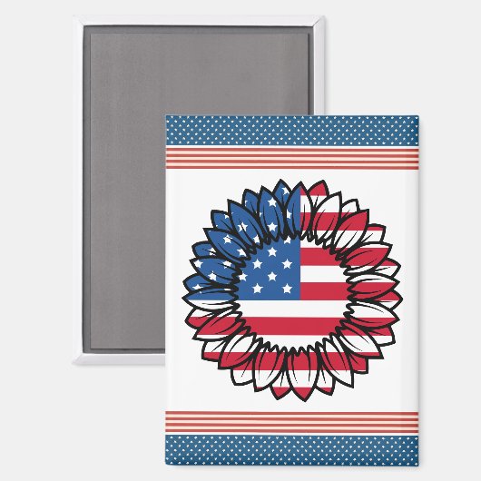 Aimant Drapeau américain Tournesol-32222 (Recto/Verso)