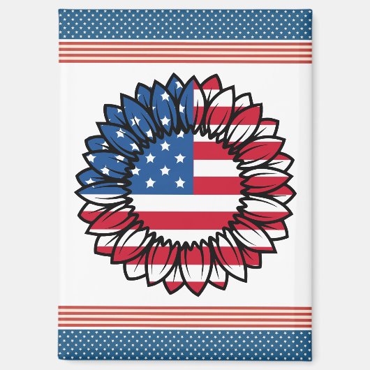 Aimant Drapeau américain Tournesol-32222 (Recto)