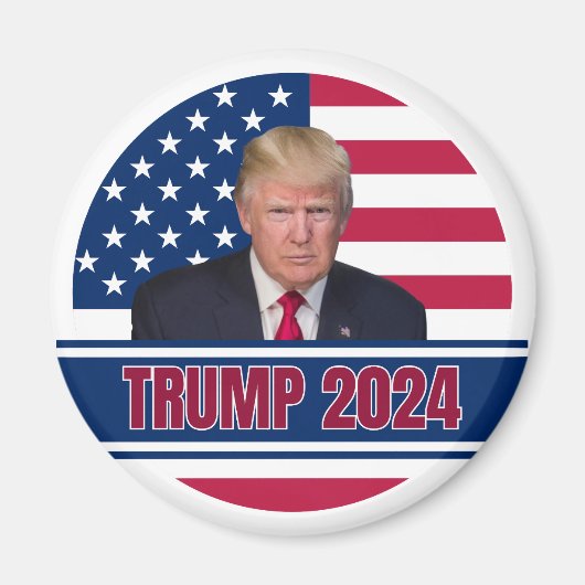 Aimant Drapeau américain Trump 2024 (Devant)