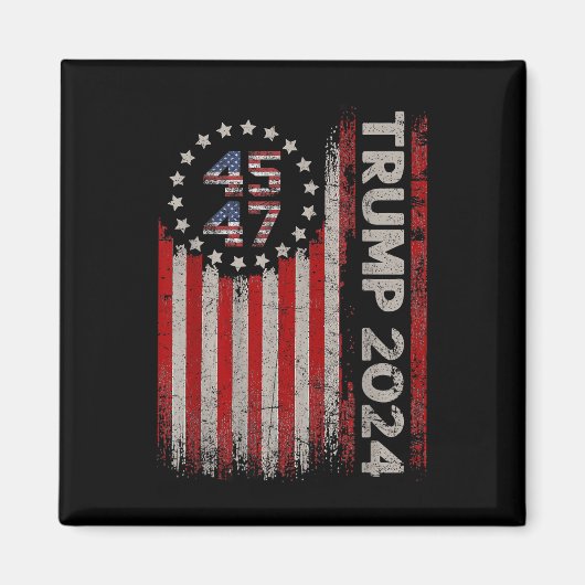 Aimant Drapeau américain Trump 2025 45 (Devant)