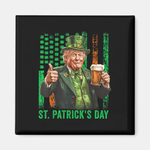 Aimant Drapeau américain Trump 2025 vintage St. Patrick 