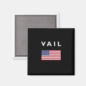 Aimant Drapeau américain Vail Couleur foncée (Recto/Verso)