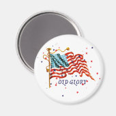 Aimant Drapeau américain, vieille gloire (Recto/Verso)