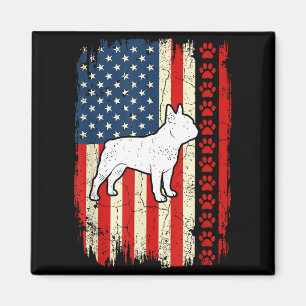 Aimant Drapeau américain vintage bouledogue français patr