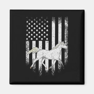 Aimant Drapeau américain vintage Drapeau arabe Cheval