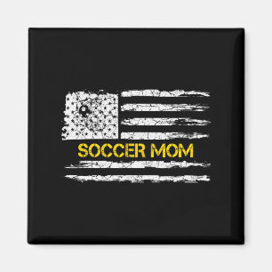 Aimant Drapeau américain vintage Fière Maman de foot Foot